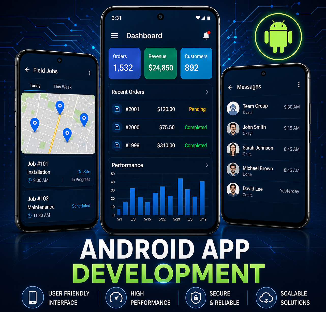Android app development services for business mobile applications